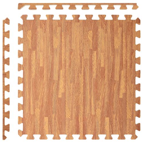 Мат за под басейн 50 pcs Дърво 18 м² EVA Пяна