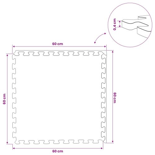 Мат за под басейн 12 pcs Сиво 4,32 m² EVA Пяна