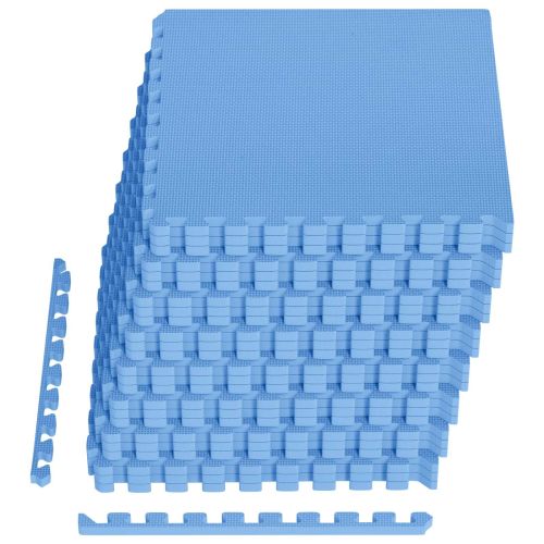 Мат за под басейн 24 pcs Синьо 8,64 m² EVA Пяна