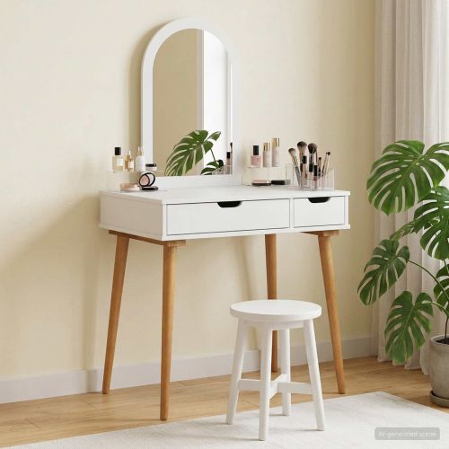 Комплект тоалетно шкафче FAUSKE 2 pcs Бяло 76 x 50 x 143 см