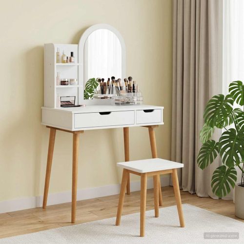 Комплект тоалетно шкафче FAUSKE 3 pcs Бяло 76 x 50 x 143 см