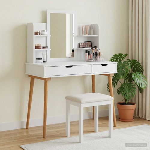Комплект тоалетно шкафче FAUSKE 4 pcs Бяло 100 x 50 x 143 см