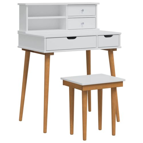 Комплект тоалетно шкафче FAUSKE 3 pcs Бяло 76 х 50 х 103,5 см