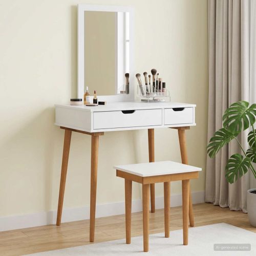 Комплект тоалетно шкафче FAUSKE 3 pcs Бяло 76 x 50 x 143 см