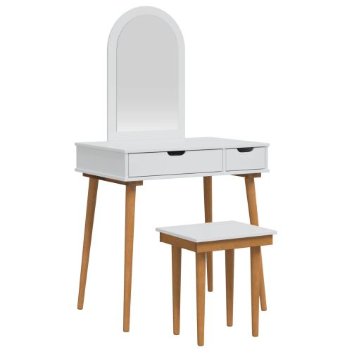 Комплект тоалетно шкафче FAUSKE 3 pcs Бяло 76 x 50 x 143 см