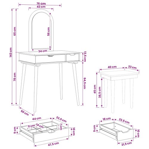 Комплект тоалетно шкафче FAUSKE 3 pcs Бяло 76 x 50 x 143 см