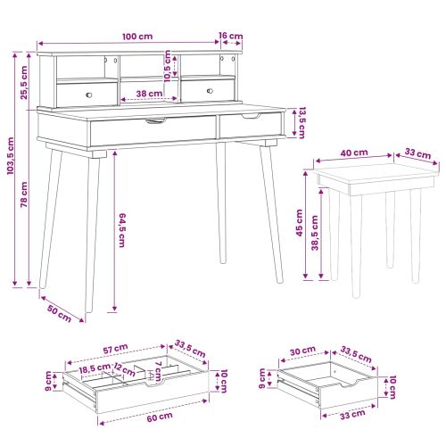 Комплект тоалетно шкафче FAUSKE 3 pcs Бяло 100 х 50 х 103,5 см