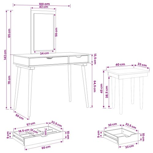 Комплект тоалетно шкафче FAUSKE 3 pcs Бяло 100 x 50 x 143 см