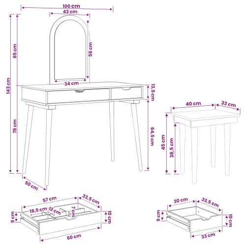 Комплект тоалетно шкафче FAUSKE 3 pcs Бяло 100 x 50 x 143 см