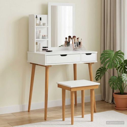 Комплект тоалетно шкафче FAUSKE 4 pcs Бяло 76 x 50 x 143 см