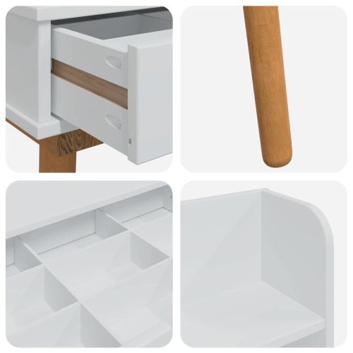 Комплект тоалетно шкафче FAUSKE 4 pcs Бяло 76 x 50 x 143 см