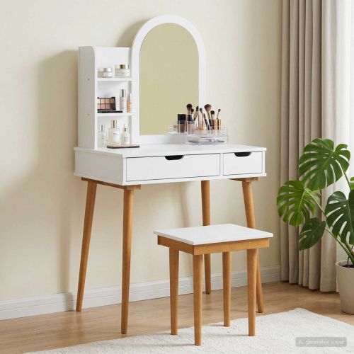 Комплект тоалетно шкафче FAUSKE 4 pcs Бяло 76 x 50 x 143 см