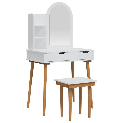 Комплект тоалетно шкафче FAUSKE 4 pcs Бяло 76 x 50 x 143 см