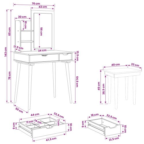 Комплект тоалетно шкафче FAUSKE 4 pcs Бяло 76 x 50 x 143 см
