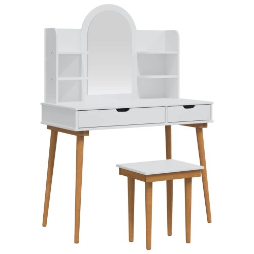 Комплект тоалетно шкафче FAUSKE 5 pcs Бяло 100 x 50 x 143 см
