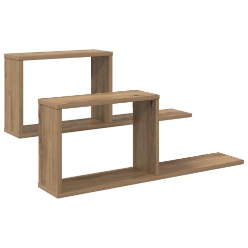 Плаващи рафтове 2 pcs Дъб артизан 80 x 15 x 30 см