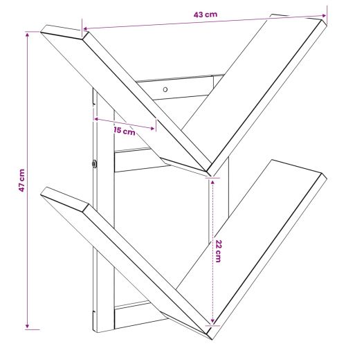 Плаваща стена 2 pcs Опушен дъб 43 x 15 x 47 см