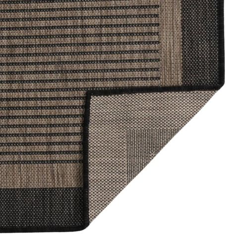 Градински плоскотъкан килим, 80x250 см, тъмнокафяв