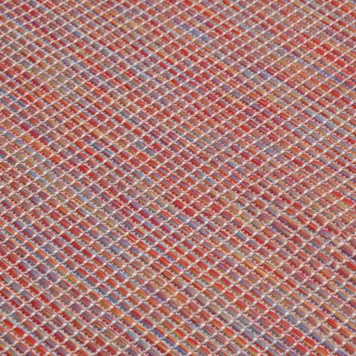 Градински плоскотъкан килим, 80x250 см, червен