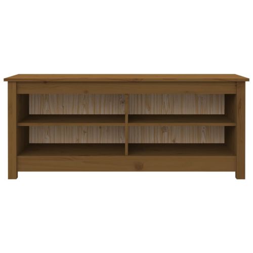 Пейка за обувки меденокафява 110x38x45,5 см борово дърво масив