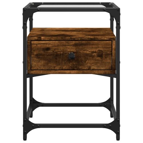 Нощни шкафчета 2 бр опушен дъб 40x40x55 см инженерно дърво