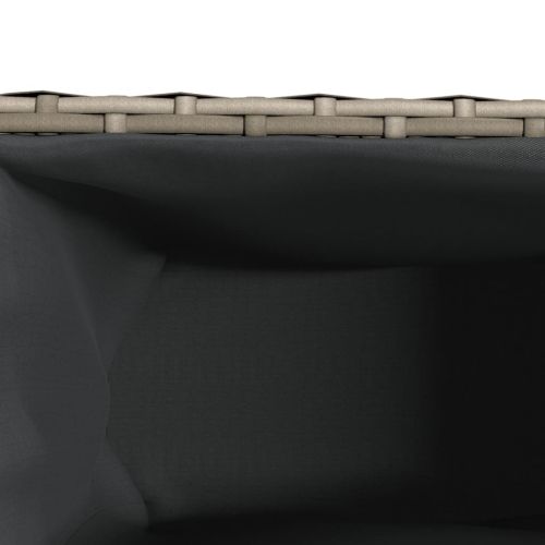 Градински сандък с 2 саксии, сив, 90x20x40 см, полиратан