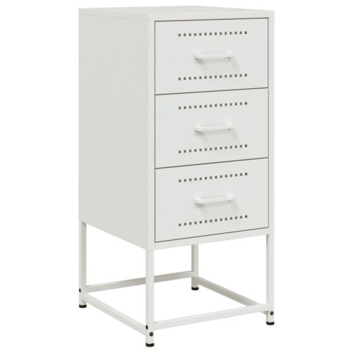 Нощни шкафчета 2 бр бял 36x39x78 см стомана