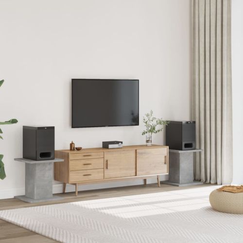 Стойки за тонколони 2бр бетонно сиви 30x30x40см инженерно дърво