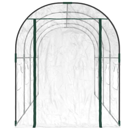 Прозрачна оранжерия 160x400x190 см PVC и стомана с прахова боя