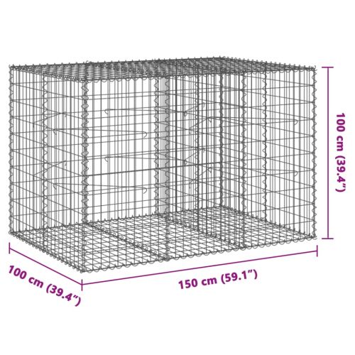 Габионна кошница с покритие, 150x100x100 см, поцинковано желязо