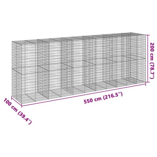 Габионна кошница с покритие, 550x100x200 см, поцинковано желязо