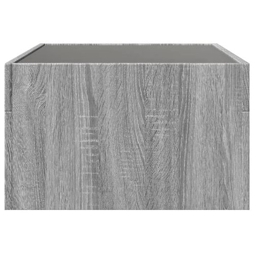 Маса за кафе с Infinity LED, сив сонома, 70x50x30 см
