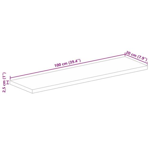Плот за маса 100x20x2,5см правоъгълен масивно дърво грубо манго