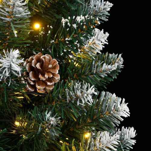 Изкуствена тънка коледна елха, 150 LED, 120 см