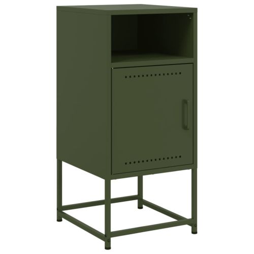 Нощни шкафчета 2 бр маслиненозелени 36x39x78 см стомана