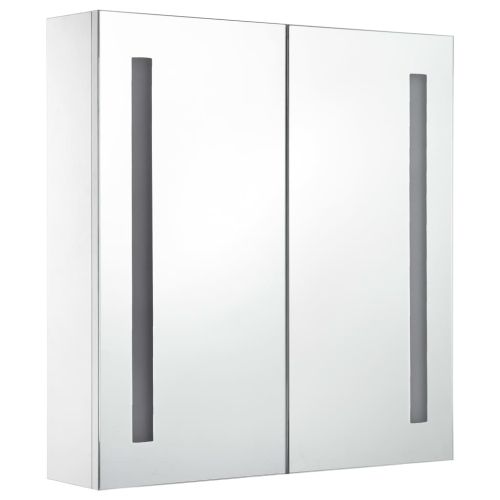 LED шкаф с огледало за баня, 60x14x62 см