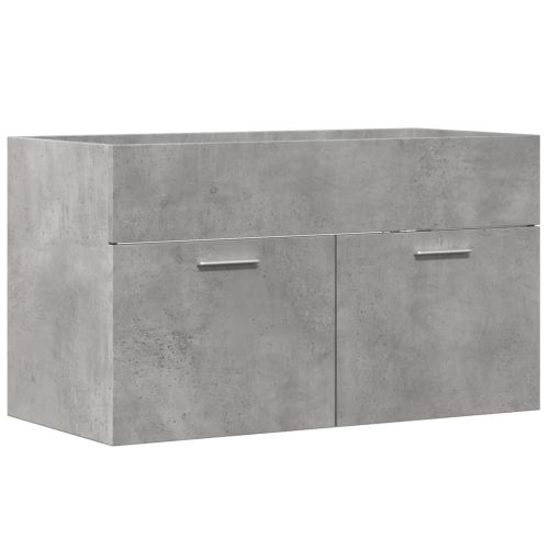 Долен шкаф за мивка, сив, 80x38,5x46 см, инженерно дърво
