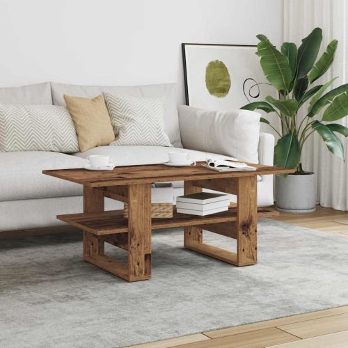 Кафе маса, старо дърво, 102x55x42 см, инженерно дърво
