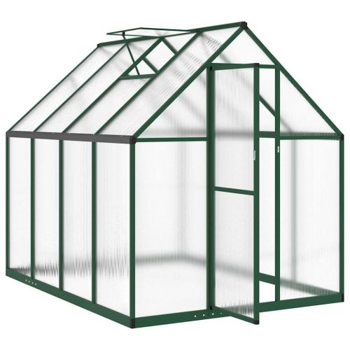 Оранжерия с основа рамка зелен 224x169x195 см алуминий