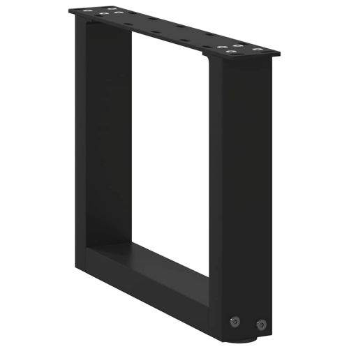Крака за масичка за кафе, U-образни, 2 бр., черни, 40 x (30-31) см, стомана