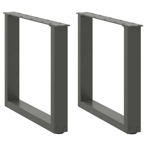 Крака за масичка за кафе, U-образни, 2 бр., антрацит, 50x(42-43) см, стомана