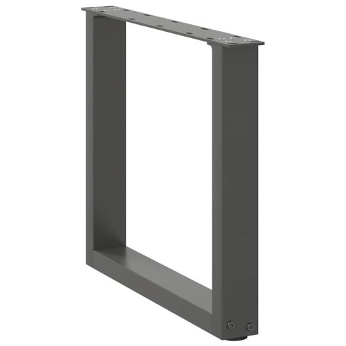 Крака за масичка за кафе, U-образни, 2 бр., антрацит, 50x(42-43) см, стомана
