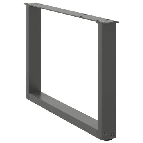 Крака за масичка за кафе, U-образни, 2 бр., антрацит, 70 x (42-43) см, стомана