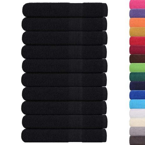 Кърпи за сауна FROGN 10 бр. Черни 80x200 см 360 г/м²