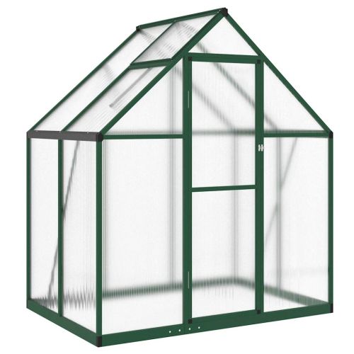 Оранжерия с основа рамка зелен 169x114x195 см алуминий
