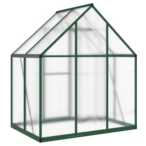 Оранжерия с основа рамка зелен 169x114x195 см алуминий
