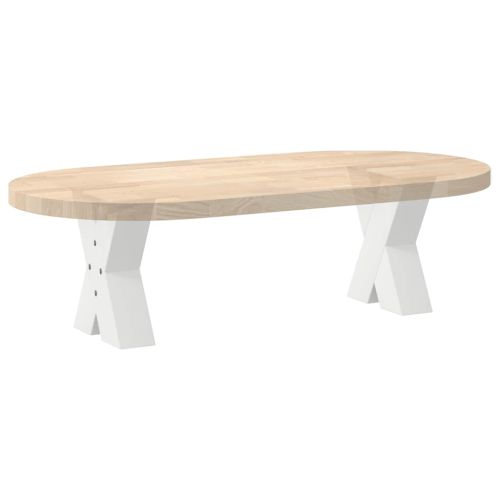 Крака за масичка за кафе, X-образни, 2 бр., бели, 30 x (30-31) см, стомана
