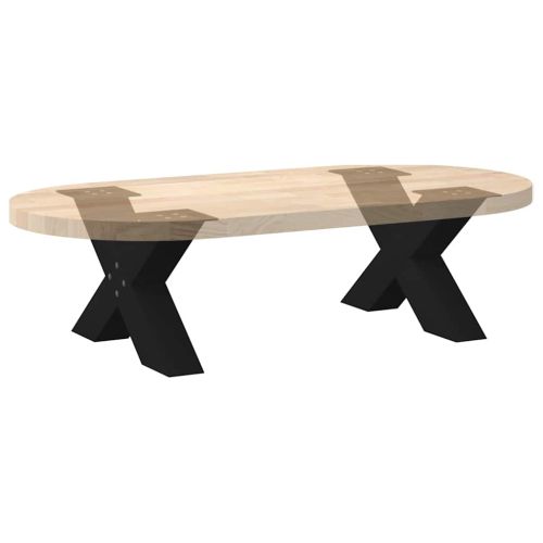 Крака за масичка за кафе, X-образни, 2 бр., черни, 50 x (30-31) см, стомана