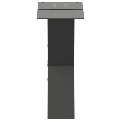 Крака за масичка за кафе, X-образни, 2 бр., антрацит, 40x(30-31) см, стомана
