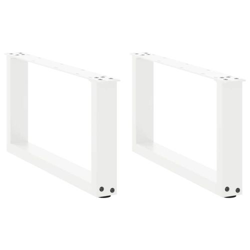 Крака за масичка за кафе, U-образни, 2 бр., бели, 70 x (30-31) см, стомана